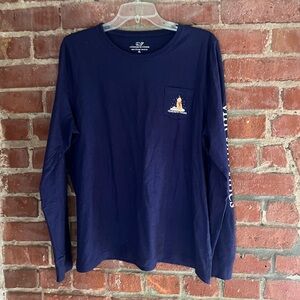 Vineyard Vines Puppy Navy Long Sleeve Women's Christmas Shirt